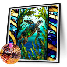 Load image into Gallery viewer, Marine Life Glass Painting 30*30CM(Canvas) Full Round Drill Diamond Painting