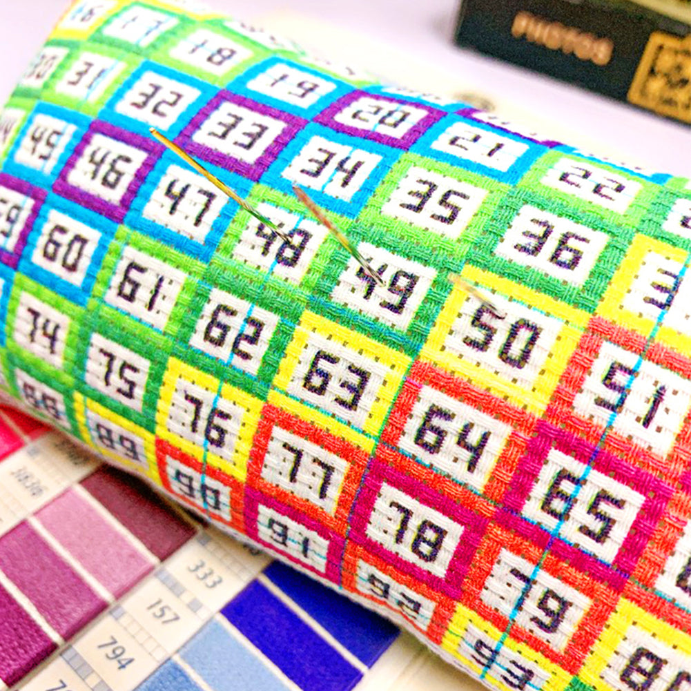 Number 1-98 Cross Stitch Embroidery Pin Cushion Rainbow Accessories DIY