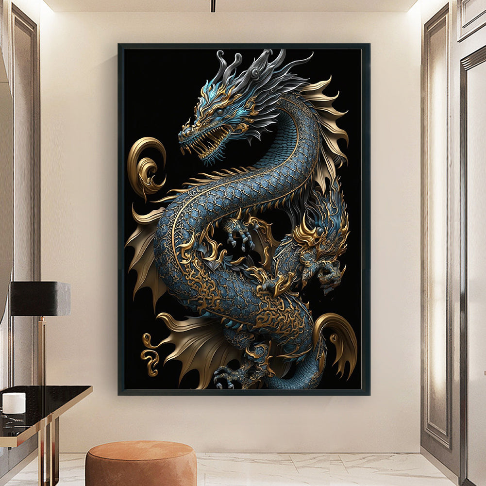 Dragon - Full 11CT Stamped Cross Stitch 40x60CM - Huacan