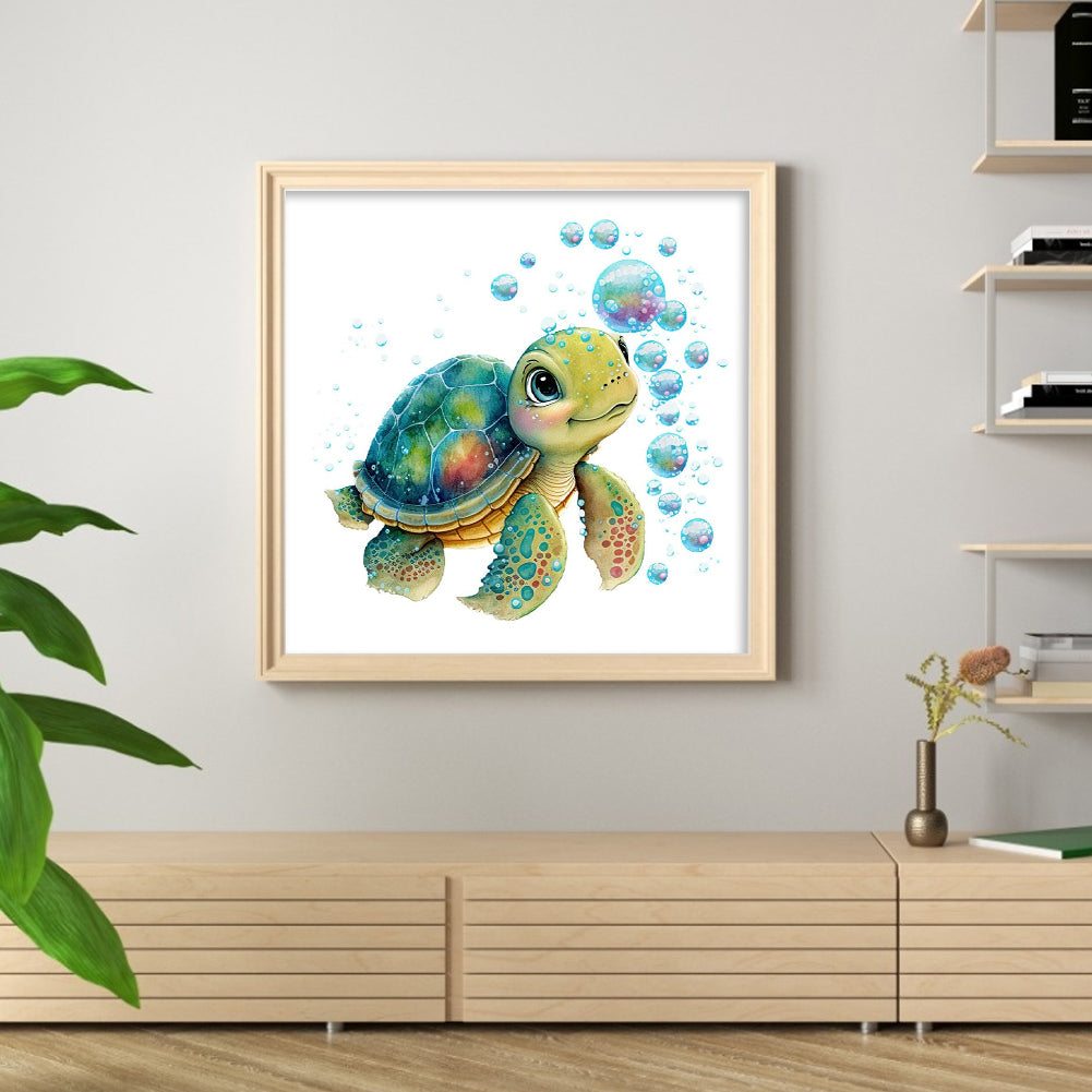 Tortoise - Full 18CT Stamped Cross Stitch 20x20CM - Huacan