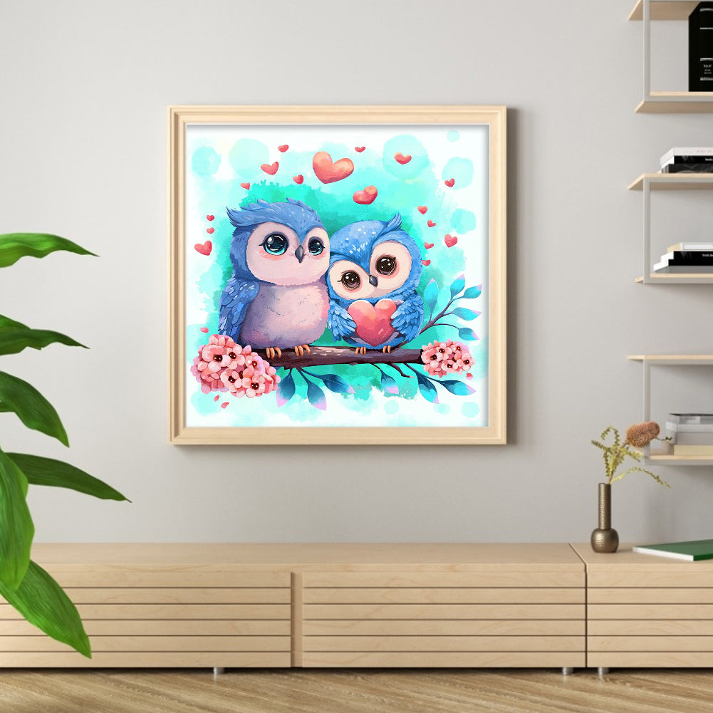 Owl - Full 18CT Stamped Cross Stitch 20x20CM - Huacan