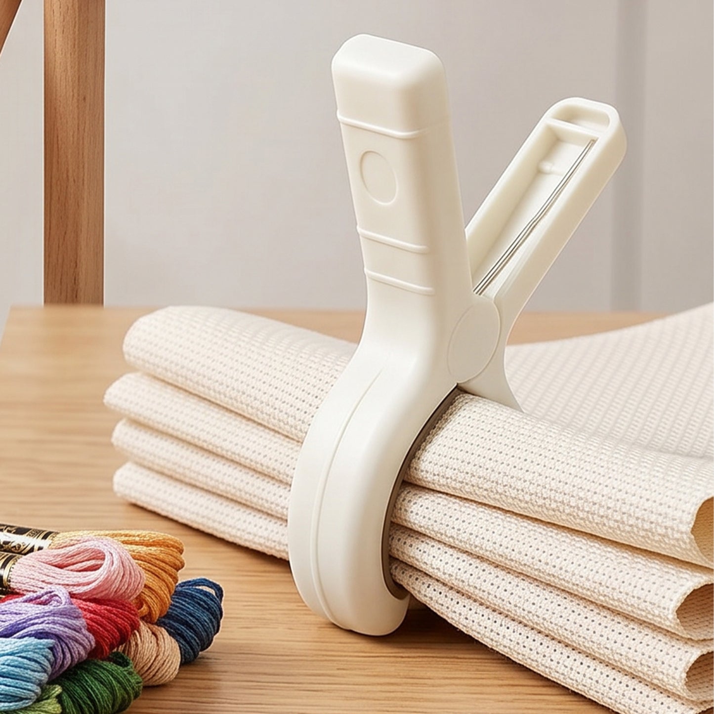 4Pcs Yellow Fabric Roll Clip Needlework Fabric Holder for Quilting 6.5x9.5 CM