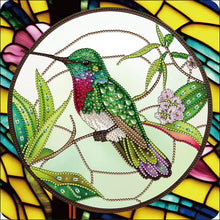 Load image into Gallery viewer, Hummingbird Glass Painting 30*30CM(Canvas) Partial Special Shaped Drill Diamond Painting