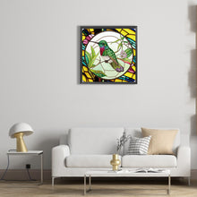 Load image into Gallery viewer, Hummingbird Glass Painting 30*30CM(Canvas) Partial Special Shaped Drill Diamond Painting