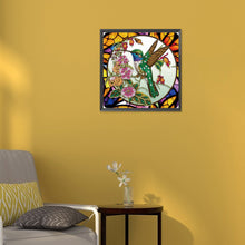 Load image into Gallery viewer, Hummingbird Glass Painting 30*30CM(Canvas) Partial Special Shaped Drill Diamond Painting