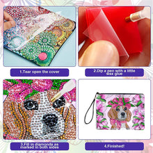 Load image into Gallery viewer, Partial Shaped Drill DIY Diamond Painting Bag with Zipper (Puppy)
