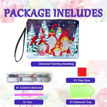 Load image into Gallery viewer, Partial Shaped Drill DIY Diamond Painting Bag with Zipper (Xmas Gnome)
