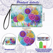 Load image into Gallery viewer, Partial Shaped Drill DIY Diamond Painting Bag with Zipper (Colourful Dandelion)
