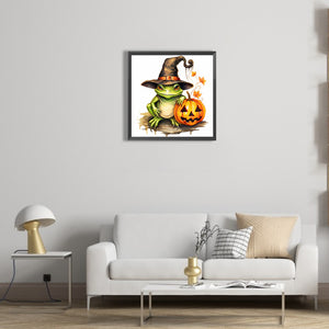 Halloween Pumpkin Frog 40*40CM(Canvas) Full Round Drill Diamond Painting