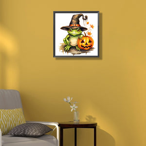 Halloween Pumpkin Frog 40*40CM(Canvas) Full Round Drill Diamond Painting