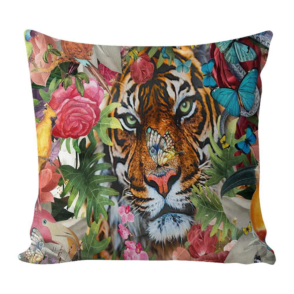 17.72x17.72In Handicraft Embroidery Yarn Pillowcase Tiger Pillow Self-Embroidery