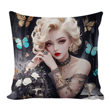 Load image into Gallery viewer, 17.72x17.72In Cross Stitch Pillow Cover with Zip Halloween Girl (#3)

