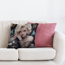 Load image into Gallery viewer, 17.72x17.72In Cross Stitch Pillow Cover with Zip Halloween Girl (#3)
