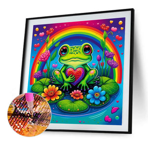 Frog Under Rainbow Bridge 40*40CM Full Round Drill Diamond Painting