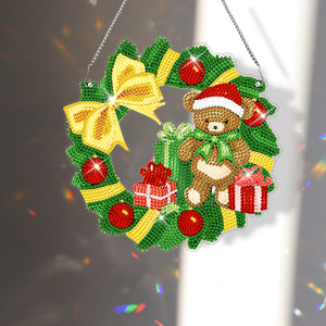 Special Shaped Diamond Painting Wall Decor Wreath (Christmas Bear)