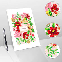 Load image into Gallery viewer, 50 Pages A5 Special Shaped Diamond Painting Diary Book for Teens (Simple Flower)
