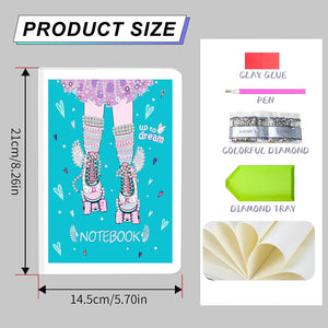 50 Pages A5 Special Shaped Diamond Painting Diary Book (Fantasy Flying Shoes)