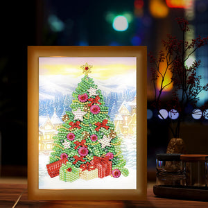 Special Shaped Diamond Painting Kit with Lights 17x22cm (Christmas Tree)