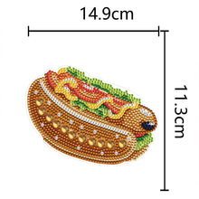 Load image into Gallery viewer, Round+Special Shape Diamond Art Fridge Magnets Sticker (Hot Dog Hamburger #3)
