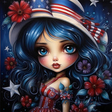 Load image into Gallery viewer, Cartoon Flag Girl - Full Round Drill Diamond Painting 30*30CM
