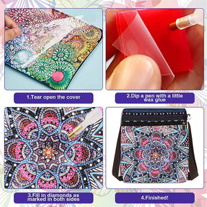 Special Shaped Diamond Painting Tote Bag for Adults Home Organizer (Mandala #6)