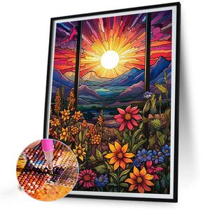 Beautiful Sunrise 40X50CM(Canvas) Full Round Drill Diamond Painting