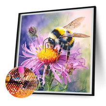 Load image into Gallery viewer, Flower And Bee 30X30CM(Canvas) Full Round Drill Diamond Painting
