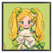 Load image into Gallery viewer, Blonde Cartoon Girl (50*50CM) 9CT Stamped Cross Stitch

