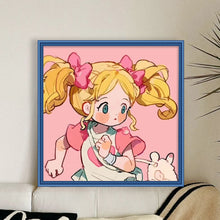 Load image into Gallery viewer, Blonde Cartoon Girl (50*50CM) 9CT Stamped Cross Stitch
