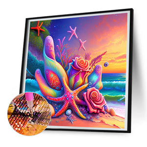 Colorful Beach 30X30CM(Canvas) Full Round Drill Diamond Painting