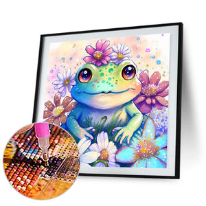 Flower And Frog 30*30CM(Canvas) Full Round Drill Diamond Painting