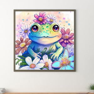 Flower And Frog 30*30CM(Canvas) Full Round Drill Diamond Painting