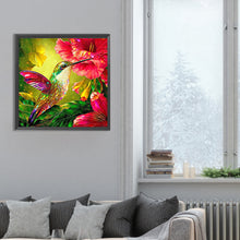 Load image into Gallery viewer, Hummingbird Holding Flower In Mouth 30*30CM(Canvas) Full Round Drill Diamond Painting
