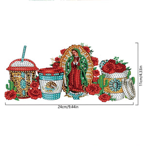 4 Pcs Rhinestone Stickers Diamond Painting Sticker for Cup (Virgin Mary)
