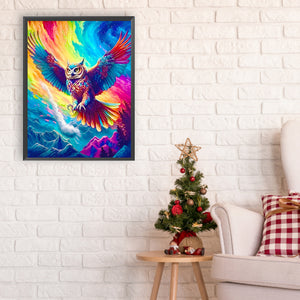 Soaring Colorful Owl 30*40CM(Canvas) Full Round Drill Diamond Painting