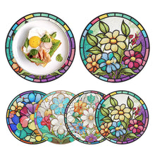 Load image into Gallery viewer, 4 PCS Acrylic Diamond Painted Placemats Kitchen Dish Mat for Kitchen (Flower)
