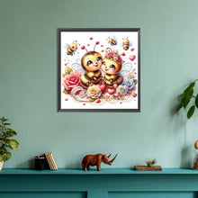 Load image into Gallery viewer, Love Rose Bee 30*30CM(Canvas) Full Round Drill Diamond Painting
