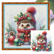 Load image into Gallery viewer, Winter Hedgehog - 30*30CM 18CT Stamped Cross Stitch
