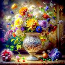 Load image into Gallery viewer, Classic Elegant Beautiful Colorful Flowers 30*30CM(Canvas) Full Round Drill Diamond Painting
