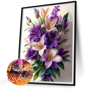Purple Lily 30*40CM(Canvas) Full Square Drill Diamond Painting