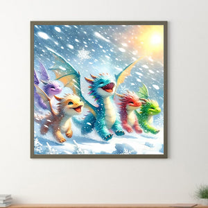 Colorful Dragon 30*30CM(Canvas) Full Round Drill Diamond Painting