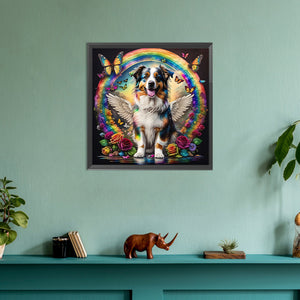 Rainbow Wings Dog 30*30CM(Canvas) Full Round Drill Diamond Painting