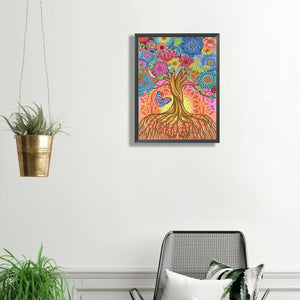 Tree And Butterfly 30*40CM(Canvas) Partial Special Shaped Drill Diamond Painting
