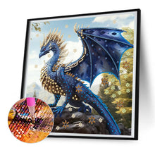 Load image into Gallery viewer, Dark Blue Dragon 30*30CM(Canvas) Partial Special Shaped Drill Diamond Painting

