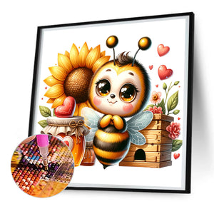 Cute Bee 30*30CM(Canvas) Full Round Drill Diamond Painting