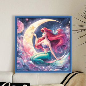 Mermaid Princess Ariel 30*30CM18CT 2 Stamped Cross Stitch