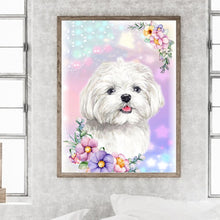 Load image into Gallery viewer, Little White Dog 30*40CM(Canvas) Full Round Drill Diamond Painting
