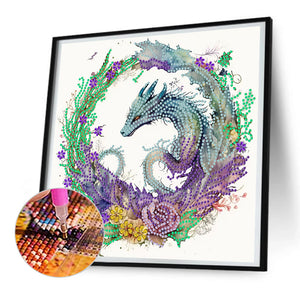 Circling Dragon 30*30CM(Canvas) Partial Special Shaped Drill Diamond Painting