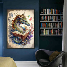 Load image into Gallery viewer, Retro Poster-Dragon Reading A Book - 11CT Counted Cross Stitch 40*60CM
