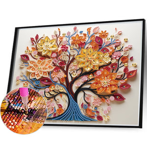 Tree Of Life Paper Painting 35*30CM(Canvas) Partial Special Shaped Drill Diamond Painting